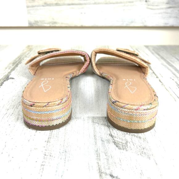 Joie Womens 7.5 Claire Multicolor Stripe Woven Buckle Flat Sandals Casual Summer - Picture 5 of 8